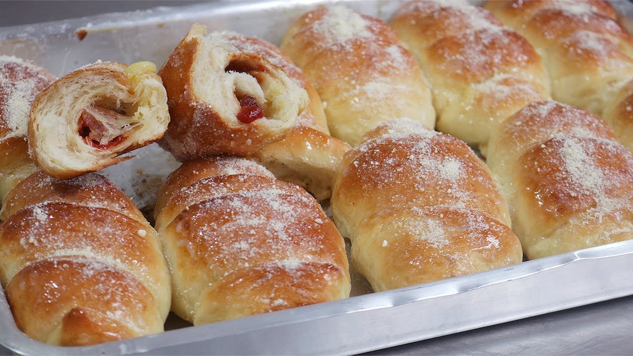 ESSA MASSA DE PÃO É LEVE, FOFINHA, ECONÔMICA E SABOROSA! Pão enroladinho de queijo e goiabada