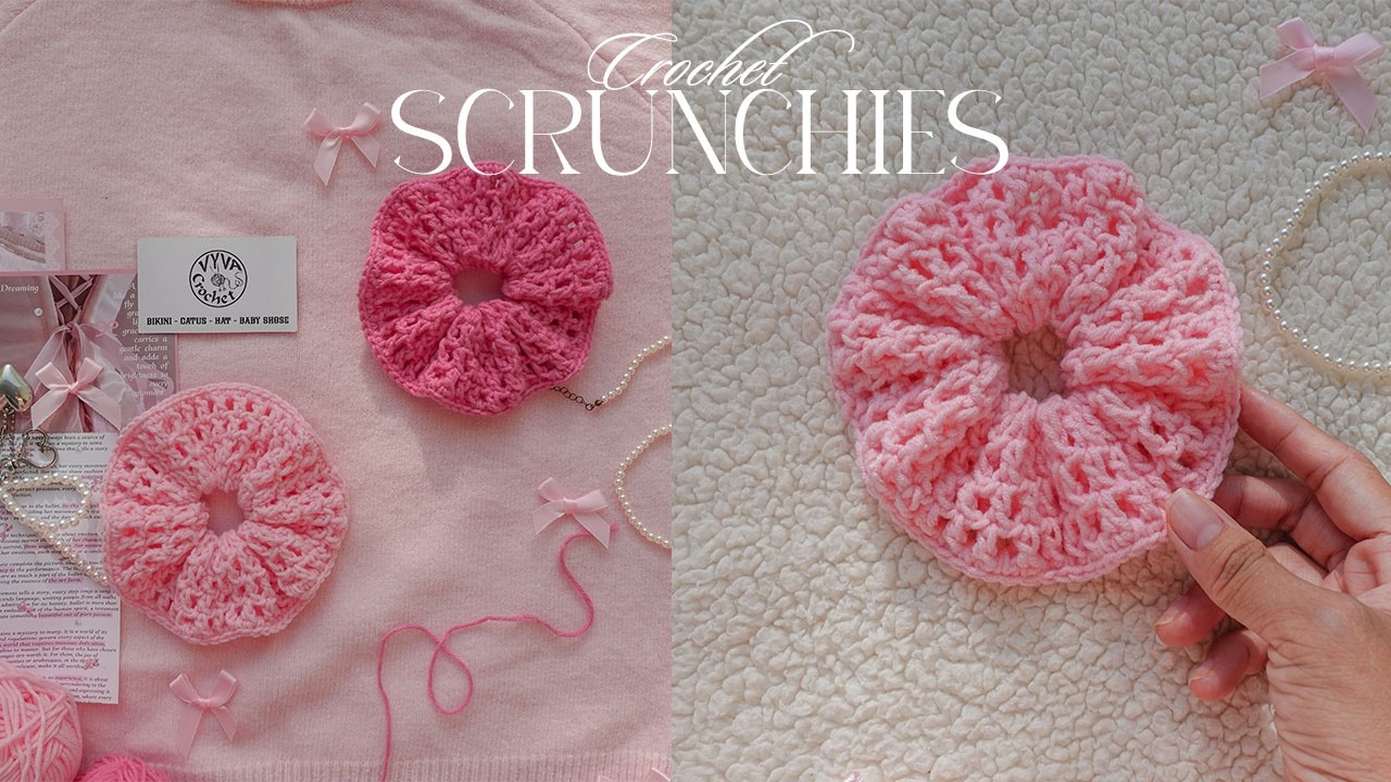 Crochet Net Srunchies🩷Hướng dẫn móc cột tóc họa tiết lưới xinh xinh làm quà 20/10🩷Vyvascrochet