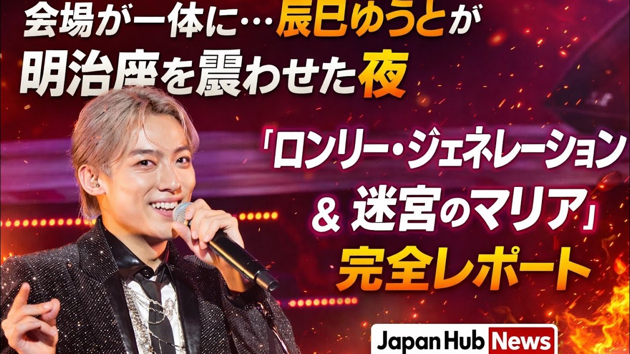 🎤🔥【会場が一体に…】辰巳ゆうとが明治座を震わせた奇跡の夜🌹✨「ロンリー・ジェネレーション」＆「迷宮のマリア」完全レポート｜Japan Hub News