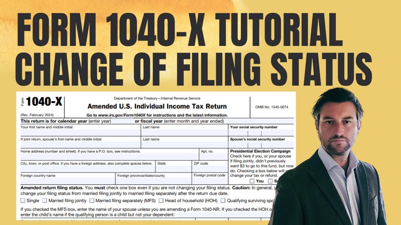 IRS Form 1040-X  |  How to File an Amended Tax Return - Change of Filing Status Example
