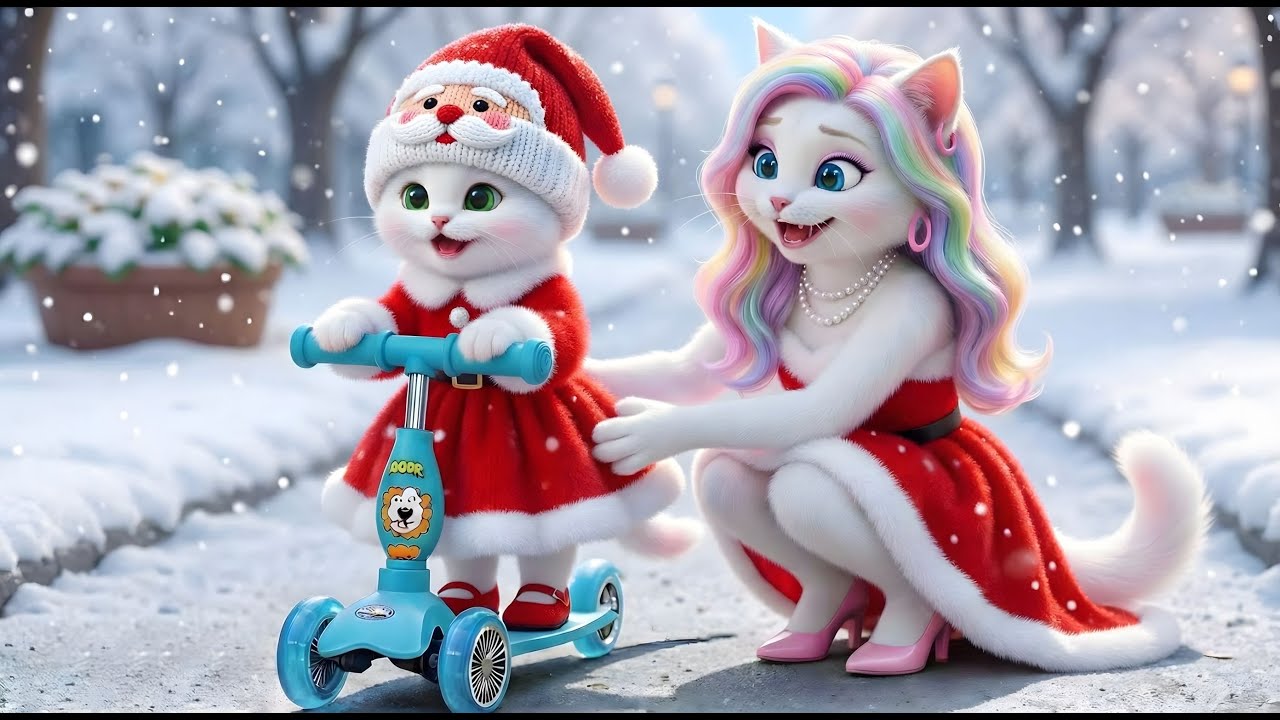 Mama Cat Works Hard at Christmas and Makes Santa Hat For Kitten's Dream Come True 🎄🎅🐾🎁❤️ | Cat Story