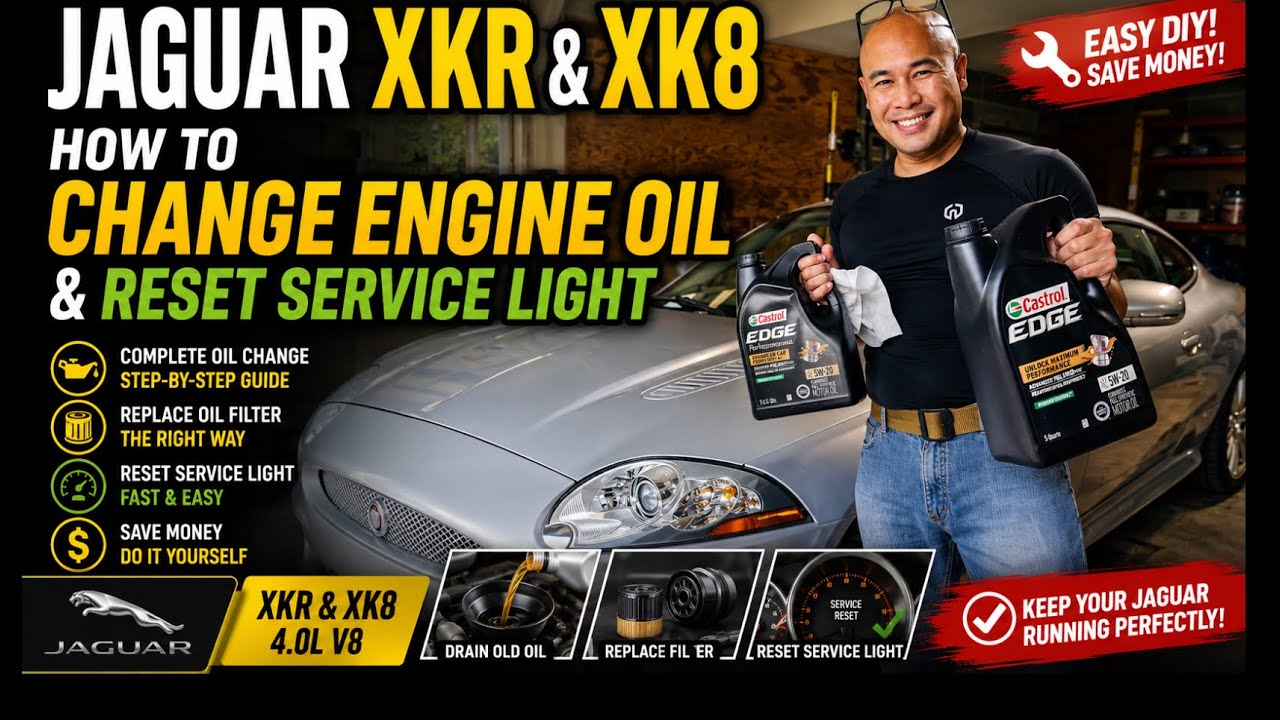 Jaguar XKR & XK8 - How to Change Engine Oil and Reset Service Light