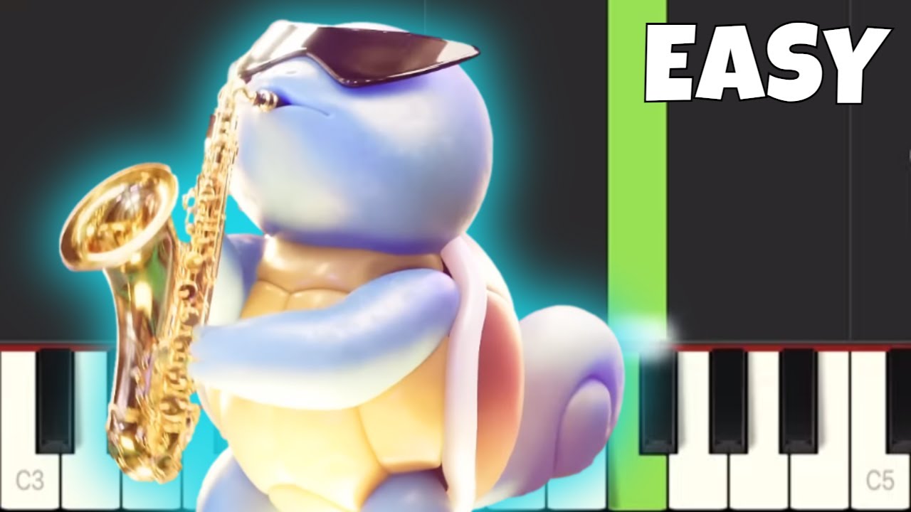 Epic Sax Squirtle - Honkin' - EASY Piano Tutorial