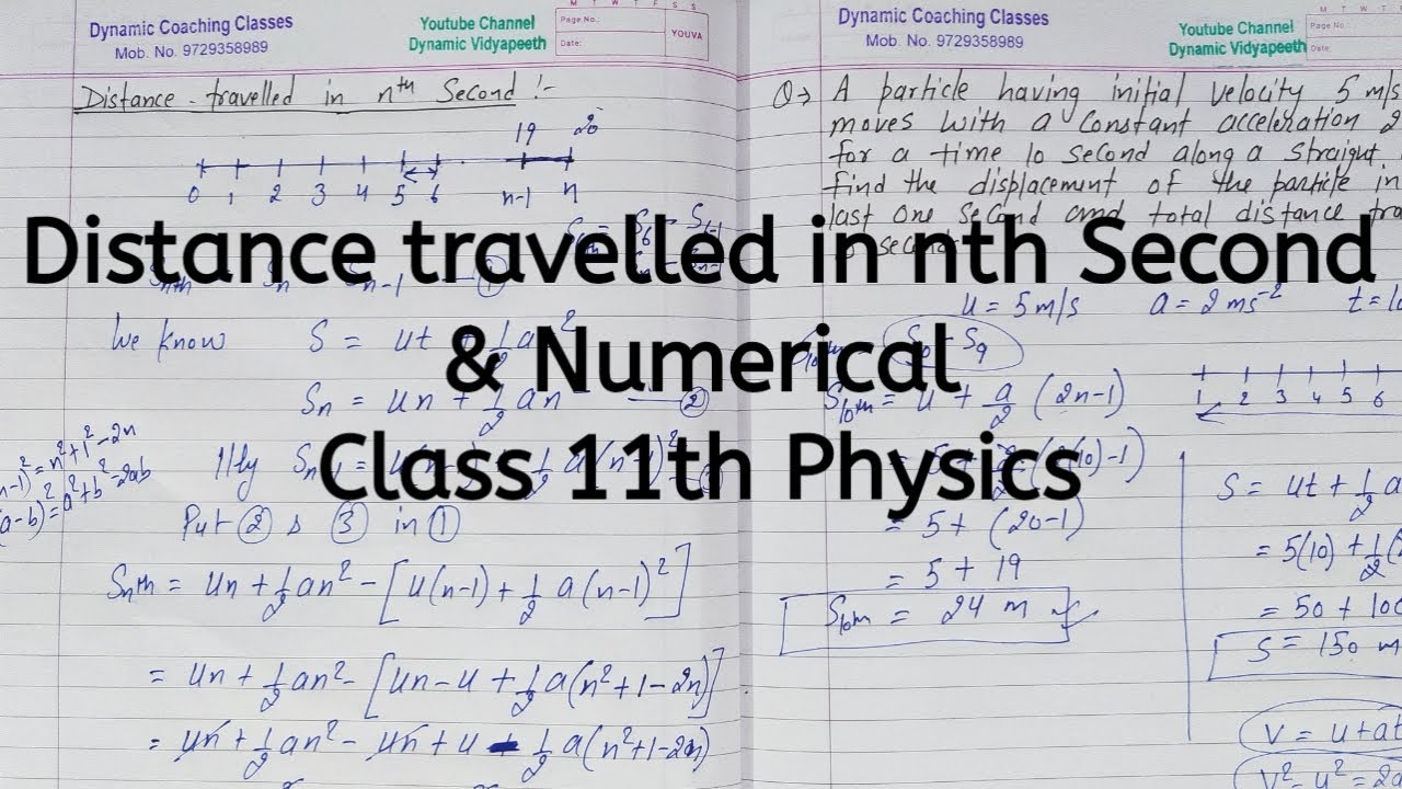 Distance travelled in nth Second | Chapter 2 | Motion in a Straight line | Class 11 Physics