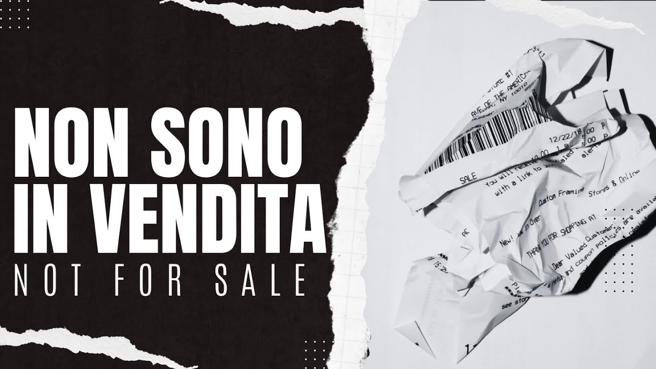 Not For Sale (Non Sono In Vendita) | Antonio Morra [Predicazione]