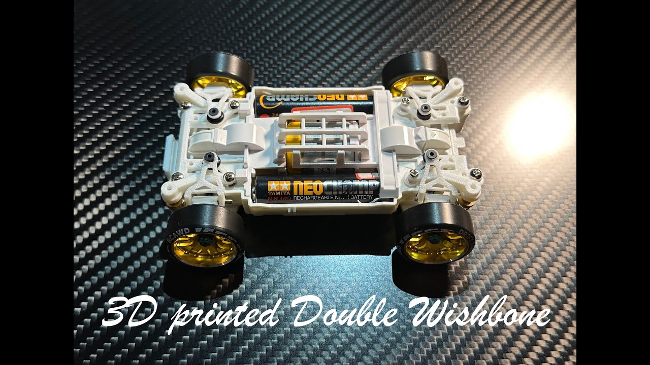 3D printed Tamiya mini4wd DHS suspension mod