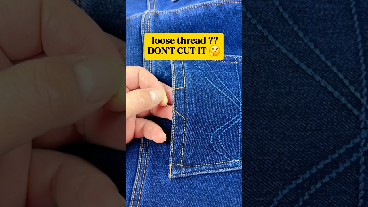 What To do with LOOSE thread? 🤔Fix It Fast with EASY Sewing Trick !! #shorts #sewing #tipsandtricks