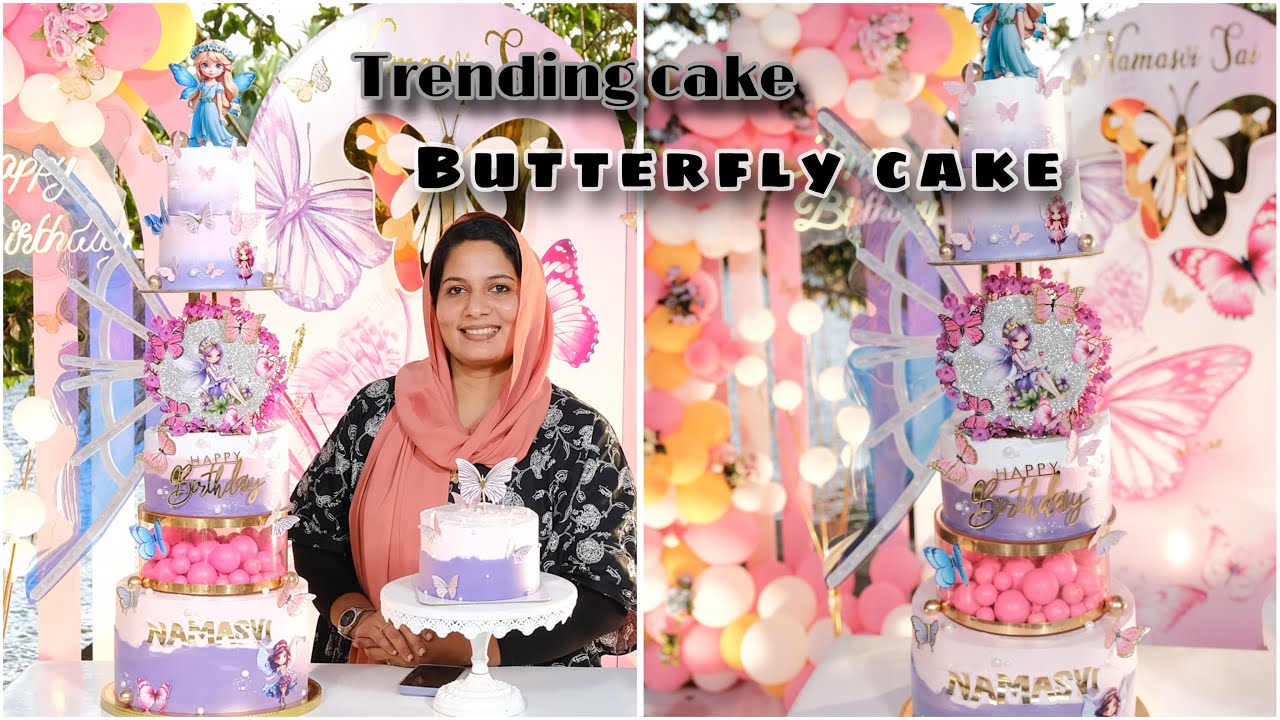 ഒരു live cake setting കണ്ടാലോ/kinetic butterfly cake detailed video #kineticbutterflycake#cakeideas