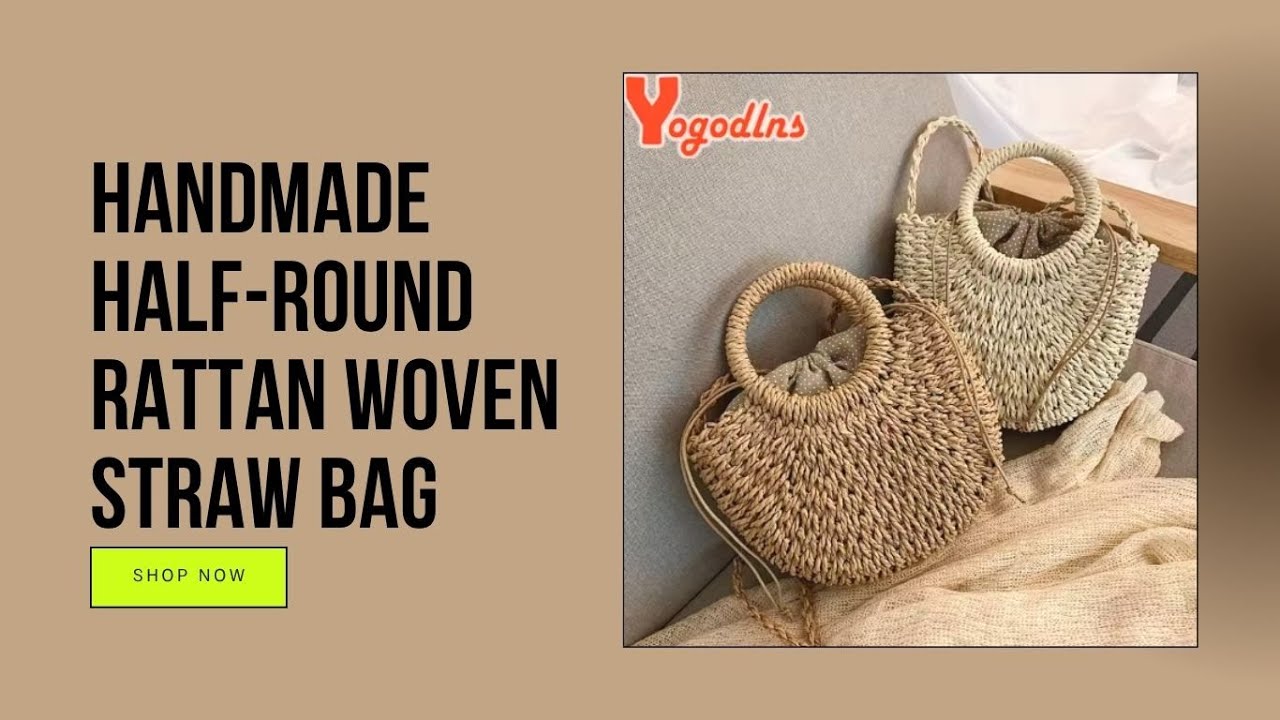 Boho Rattan Straw Crossbody – Small Summer Beach Bag