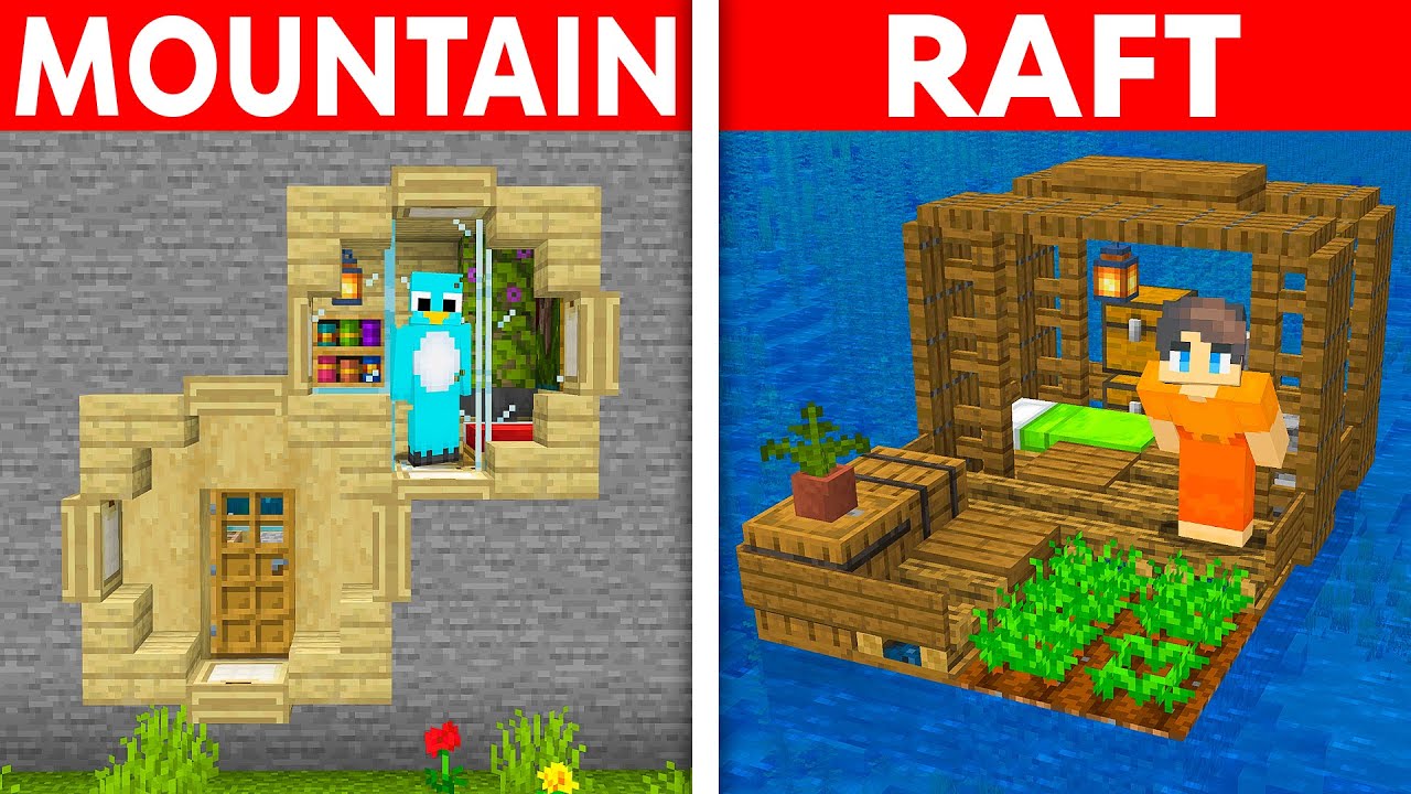 Как построить 4 простых стартовых дома в Minecraft