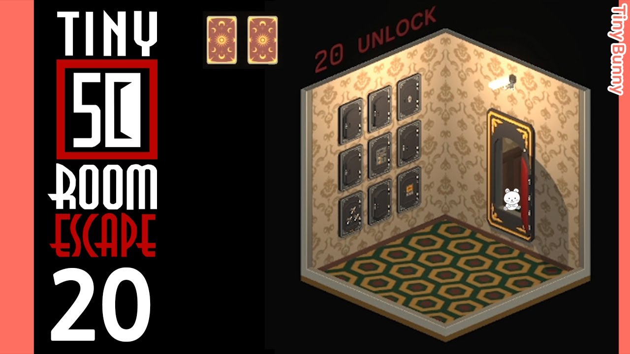 50 Tiny Room Escape 20 Unlock Walkthrough (2 Cards)