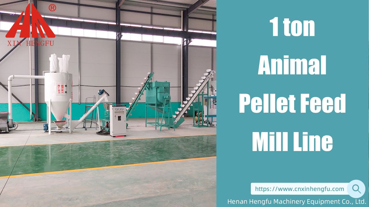 1 ton animal pellet feed mill line, feed production making plant