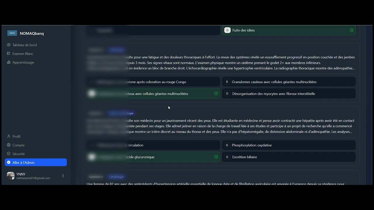 Comment consulter ses résultats sur NomaQbanQ après l'examen blanc