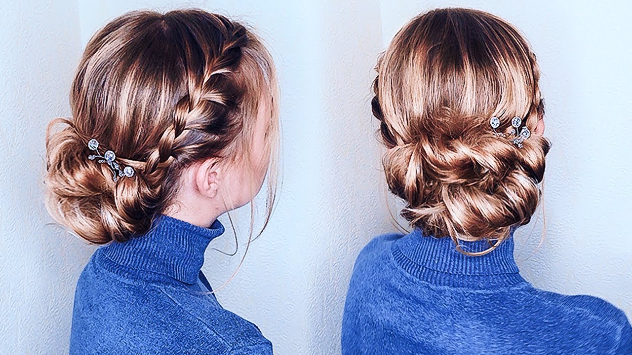Красивая Свадебная Прическа, которую легко повторить САМОЙ СЕБЕ. Wedding Updo for Medium Hair