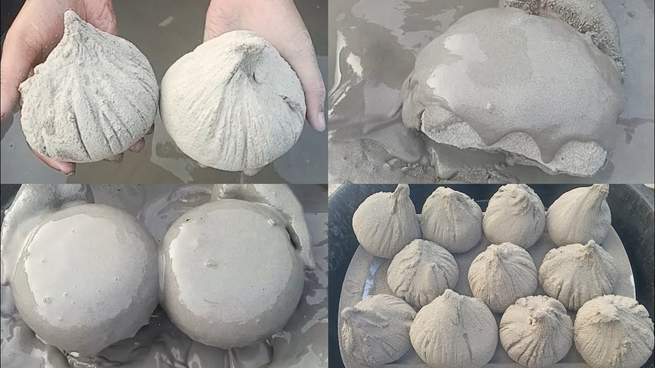ASMR Very Soft Dusty 😍 Sand Cement 😻 Momos 🥟 Crumble on Lots of Water 🌊💦🌀🌀🌀💦