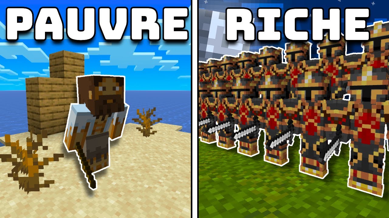 500 Joueurs Cr&eacute;ent une Civilisation sur Minecraft : Riche VS Pauvre