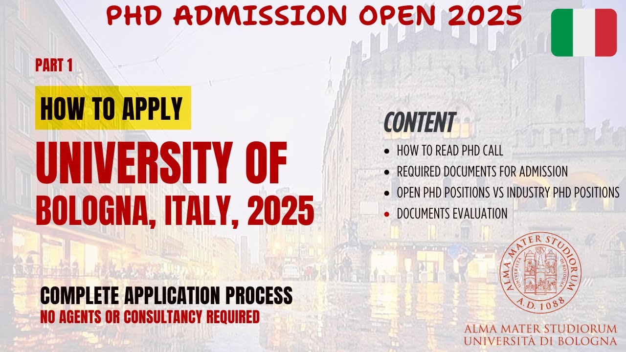 PhD Admission at University of Bologna 2025: | How to Apply for PhD in Italy 2025 | Admission Guide