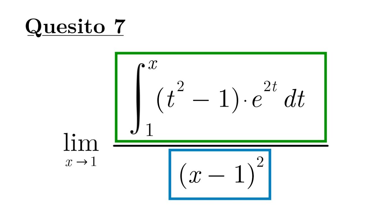 Maturit&agrave; 2023 - Matematica Prova Suppletiva - Quesito 7 (Limite & Funzione Integrale)