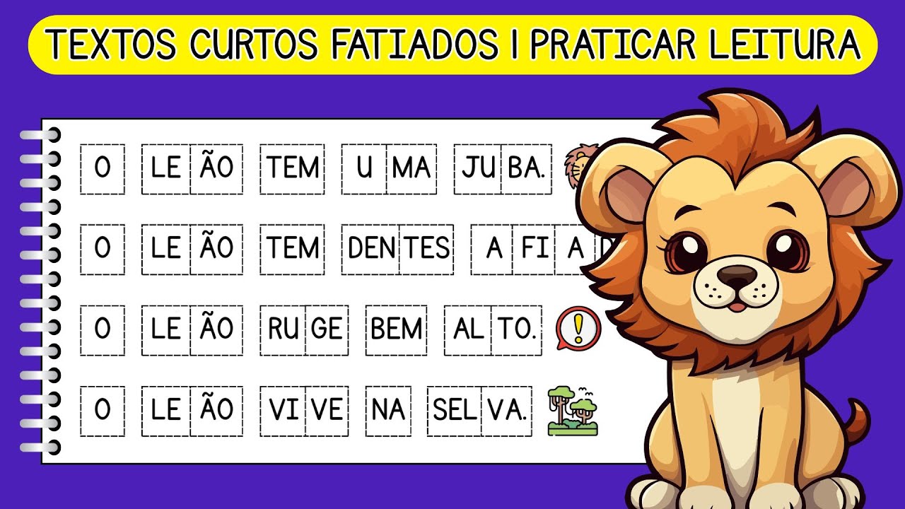Textos fatiados para aprender a ler | Textos curtos simples para leitura | Ensinar criança a ler