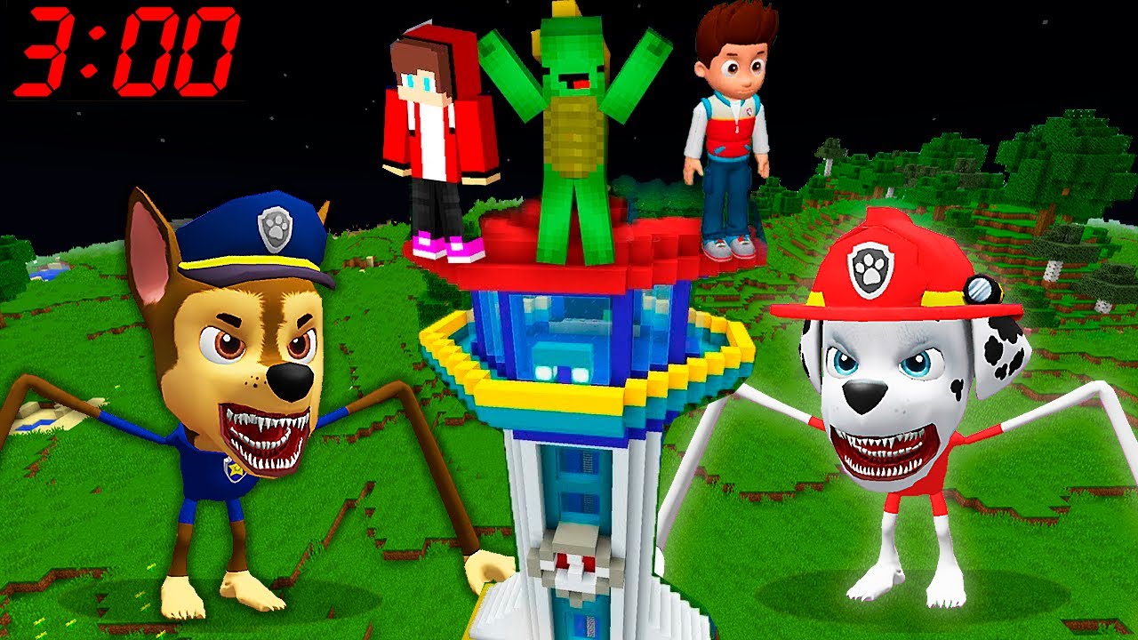 チェイステープとマーシャルテープ 対 セキュリティパウ・パトロールハウス マインクラフト！- まいぜん JJとマイキー