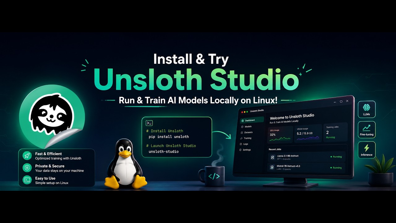 Install & Try Unsloth Studio &ndash; Run & Train AI Models Locally on Linux!