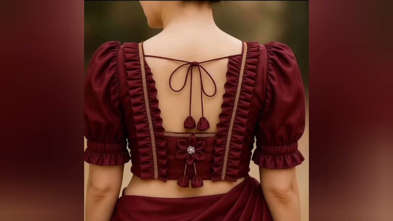 Blouse back neck design photo galary #blouse #blousebackneck 