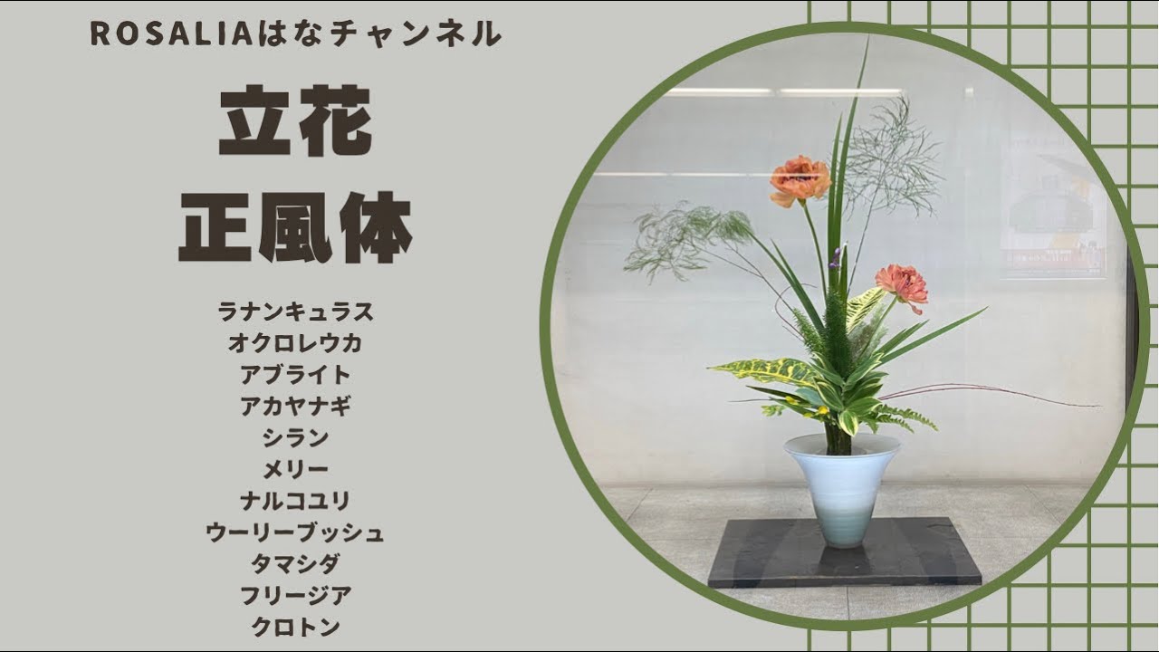 『立花 正風体』2022年４月春休み地下鉄に飾る花【いけばな池坊 Ikebana】【flower】 🌸 【生け方 How to make】
