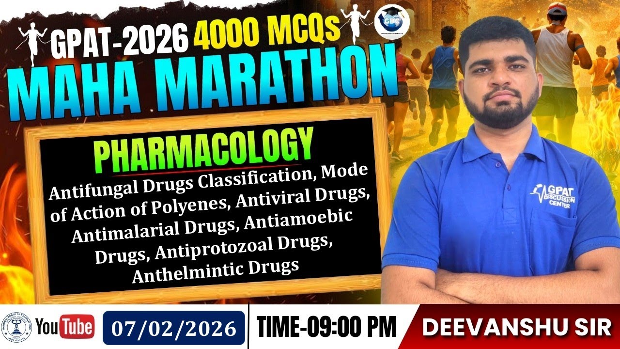 GPAT-2026 | 4000 MCQs MAHA MARATHON |CLASS-42| Pharmacology: Antifungal, Antiviral, Antimalarial
