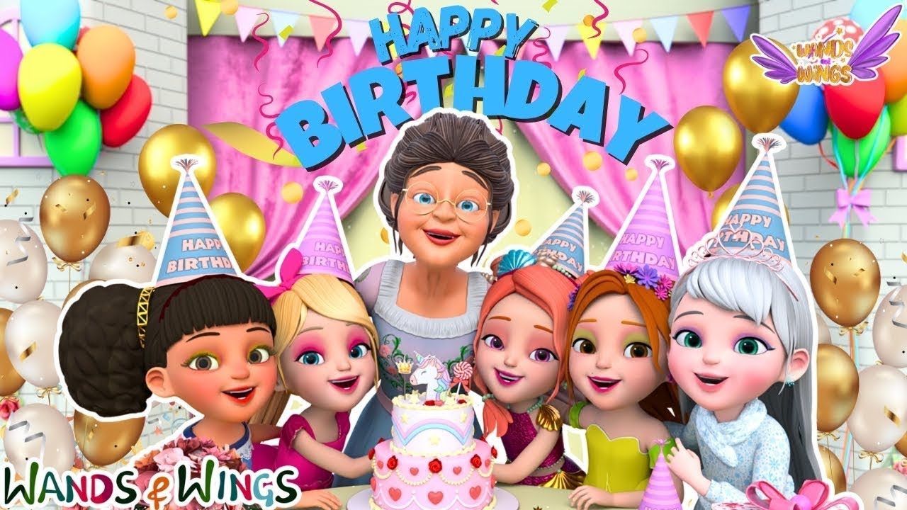 Granny’s Birthday Cake Song 🎉| Happy Birthday Granny 🎂 + Paint My Face | Kids Song | Wands & Wings