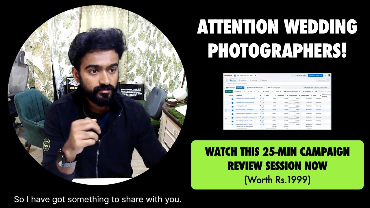 Reviewing & Fixing Wedding Photography Lead Generation Campaign | Meta Ads for wedding photographers