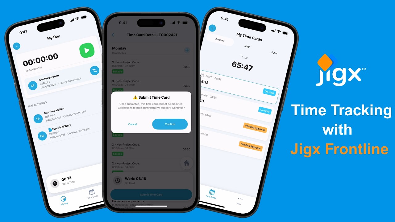 Time tracking with Jigx Frontline