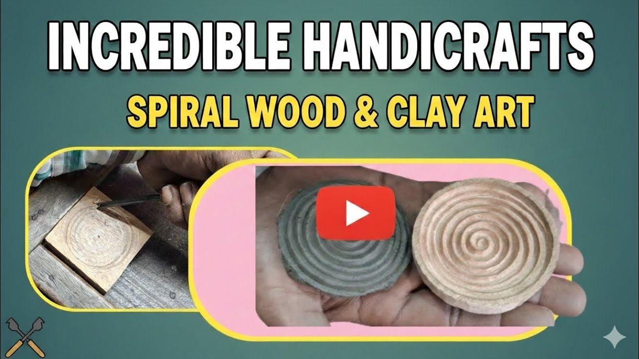 ​Incredible Spiral Wood Carving and Clay Art | How to Make Spiral Wood Art