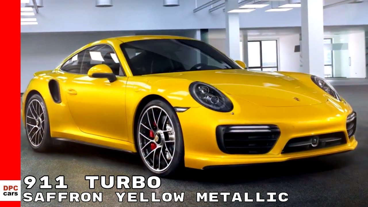 2018 Porsche 911 Turbo Saffron Yellow Metallic Multi Coat Paint