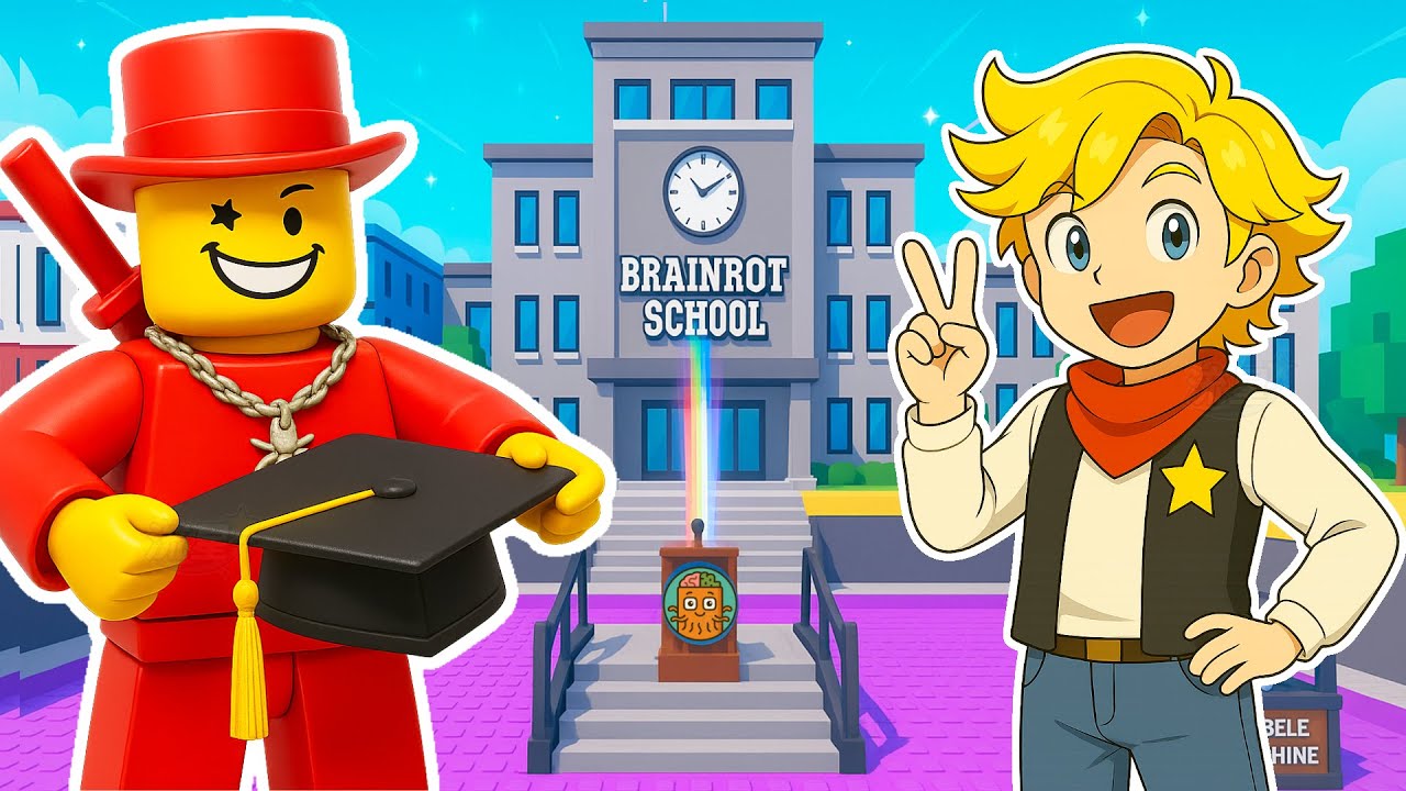 腦腐迷因校長宣佈你腦腐合格，可以畢業了！爽！【機關磚塊 Roblox】