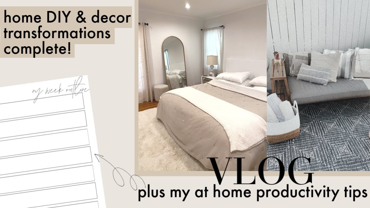 DIY home gym, outside and bedroom reveal! at home productivity tips | Lauren Elizabeth VLOG