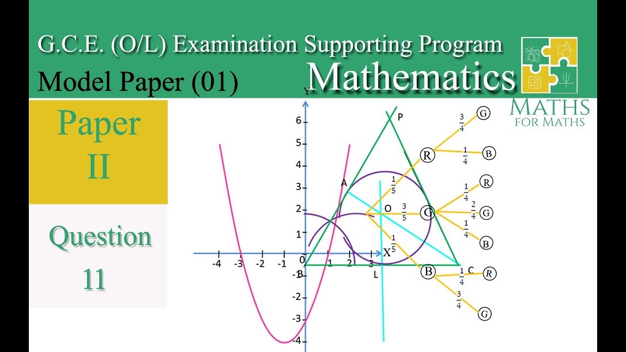 GCE O/L Mathematics model Paper 01 (Part II - B) Question - 11 (English medium)