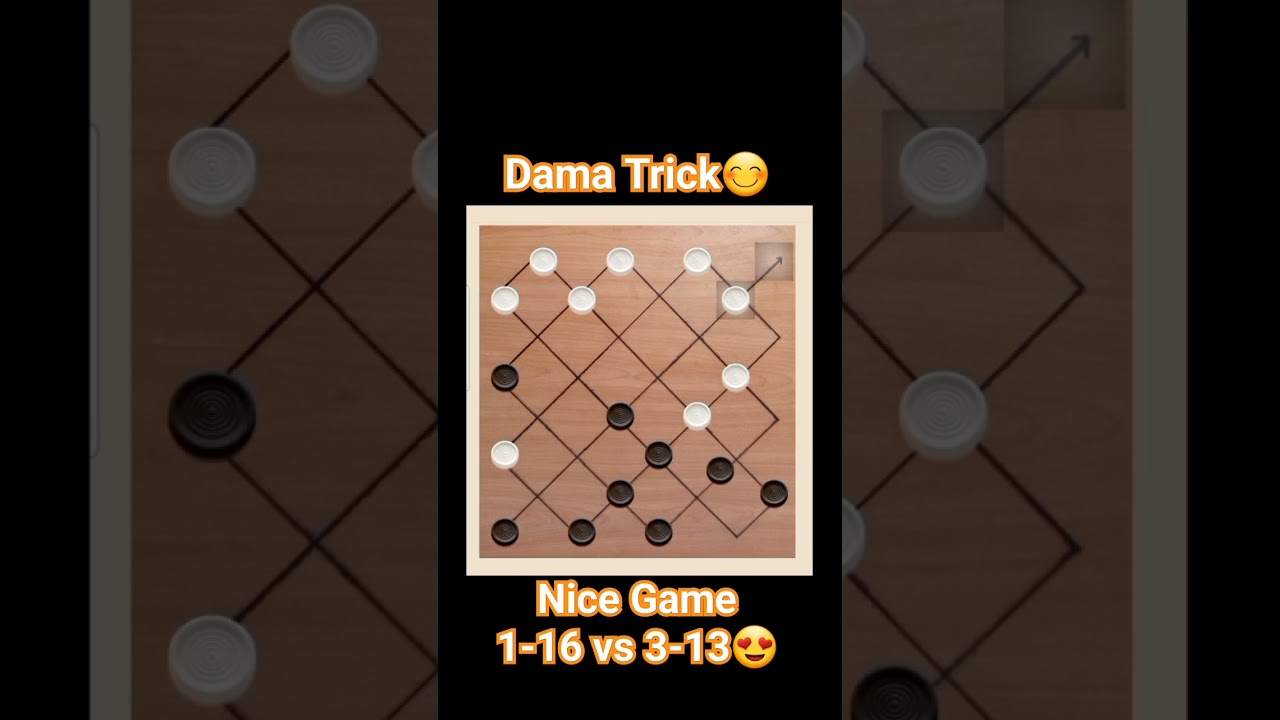 301. Dama Trick!!! VisMin Board 1-16 vs 3-13 win 2nd move😍