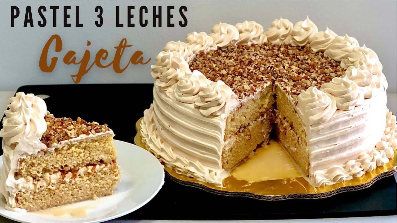PASTEL 3 LECHES ENVINADO DE CAJETA CON NUEZ | POSTRES CON IXCHEL