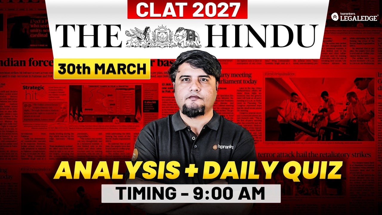 CLAT 2027 Preparation | The Hindu Analysis | Daily Current Affairs | Mayur Sir | LegalEdge