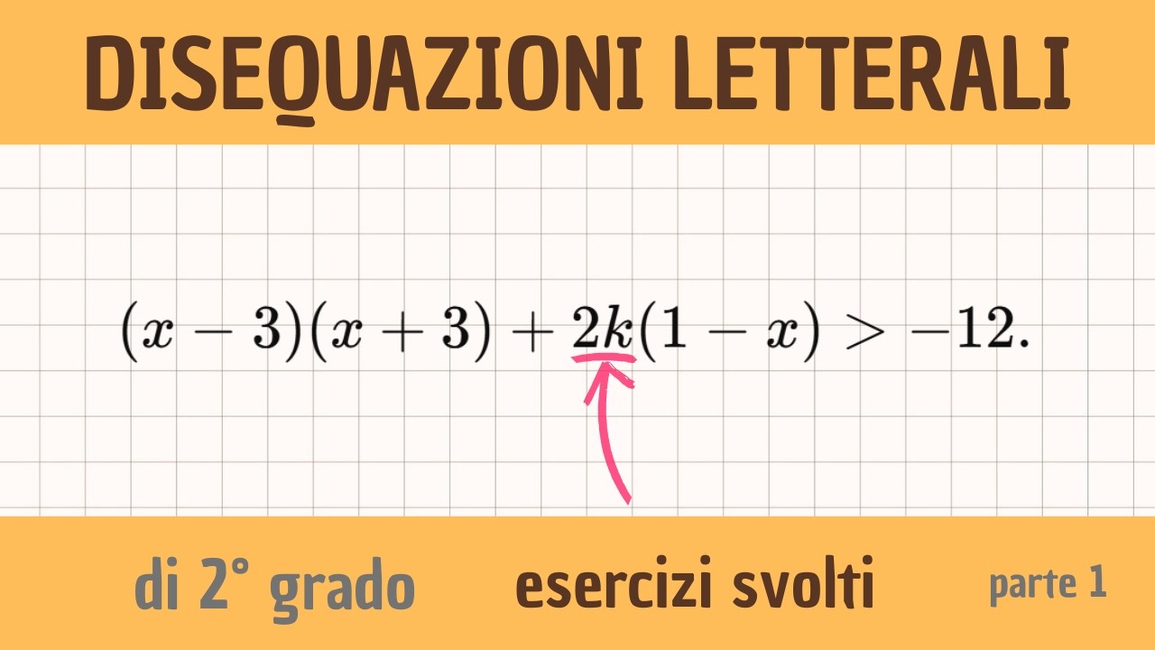 48) disequazioni intere letterali di secondo grado - esercizi svolti