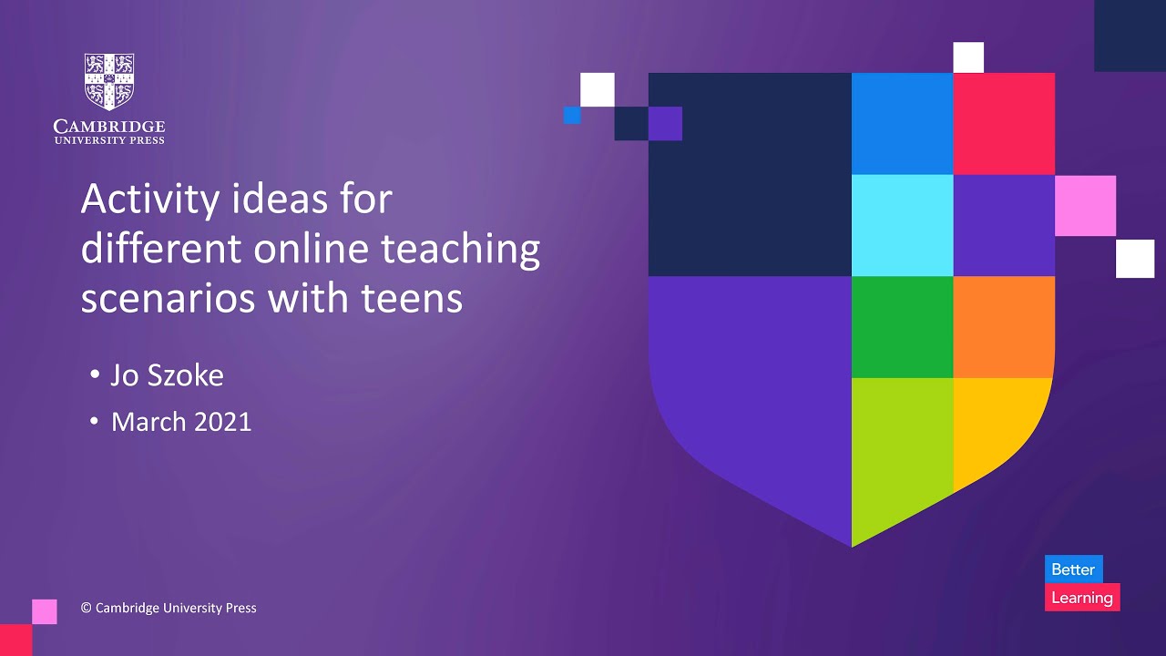 Activity ideas for different online teaching scenarios with teens