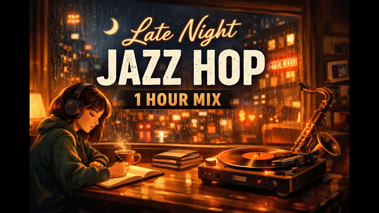 Late Night Jazz Hop ☕ Smooth Jazz Hip Hop Beats for Study, Relax, Work (1 Hour Playlist)