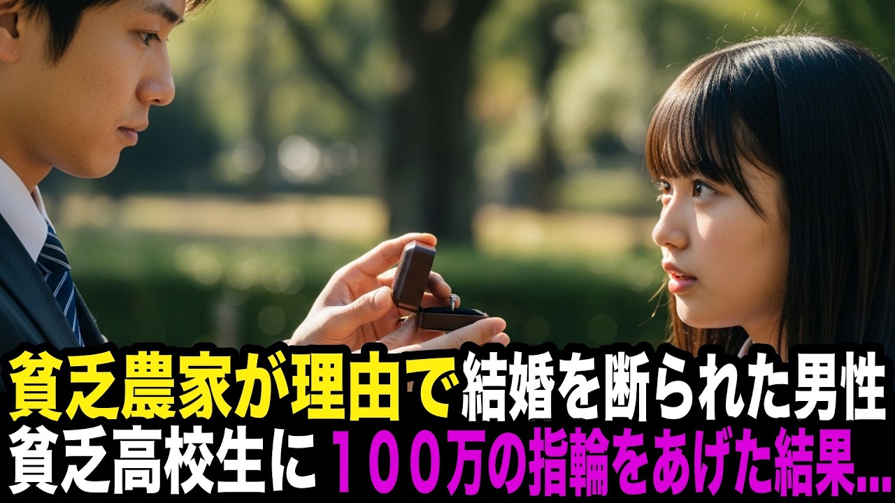 農家だからと結婚を断られた男、貧乏女子高生に１００万の指輪をあげた結果…