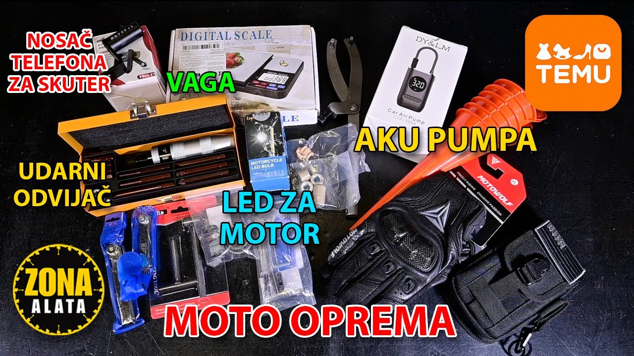 Alati sa TEMU, Oprema za Motor i Radionicu, Moto Rukavice, Led sijalica H4