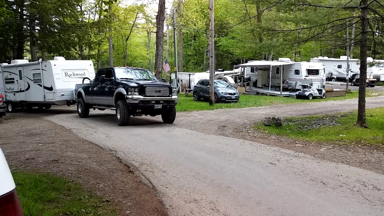 A 7.3 and a 5.7 climbing a steep hill with campers