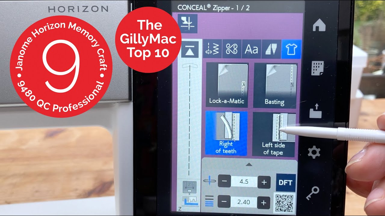 9. Застёжка-молния | Janome Horizon Memory Craft 9480 QC Professional — 10 лучших по версии GillyMac