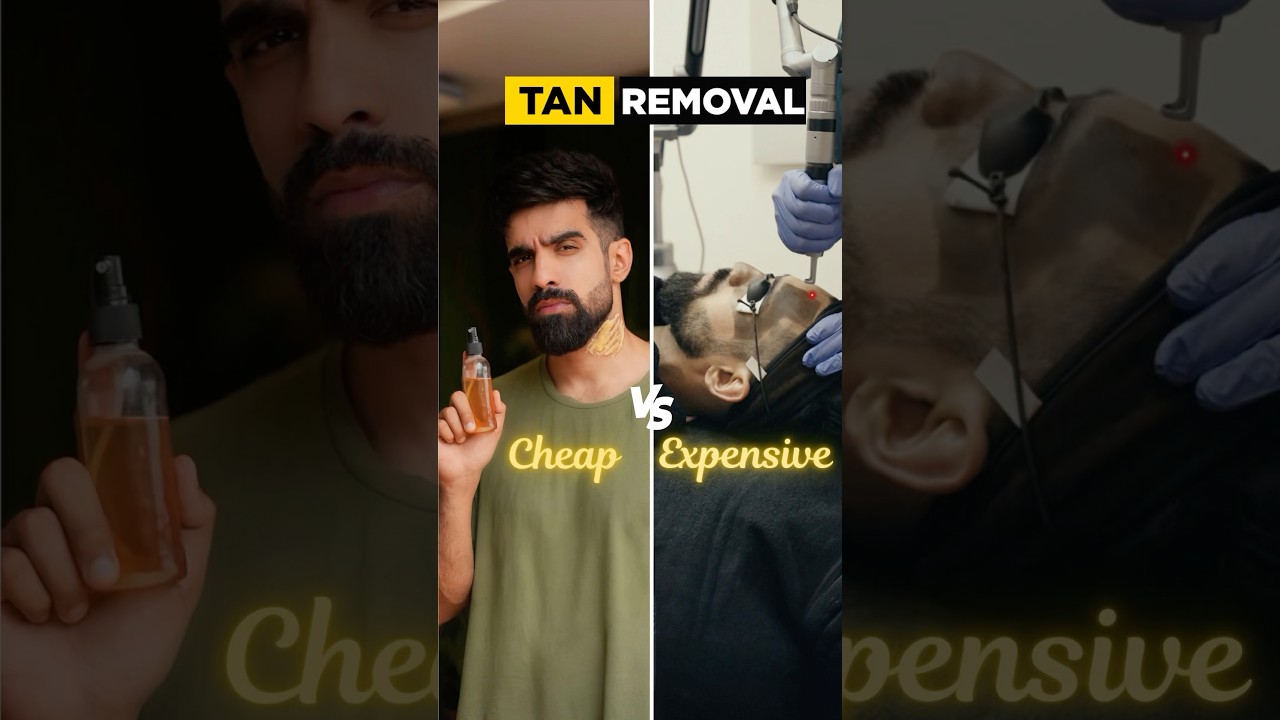 Tan Removal: Cheap Vs Expensive *100% working* #shorts #tanning