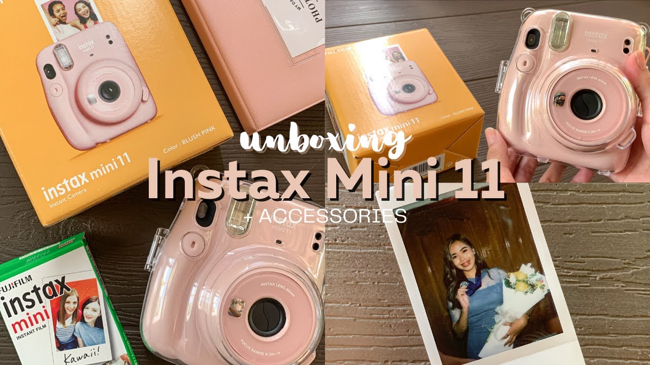 Fujifilm Instax Mini 11 (Blush Pink) unboxing + accessories 📸