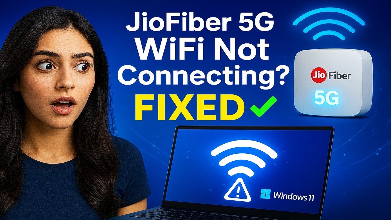 How to Fix JioFiber 5G WiFi Not Working on Laptop | Windows 11 Solution! ⚡