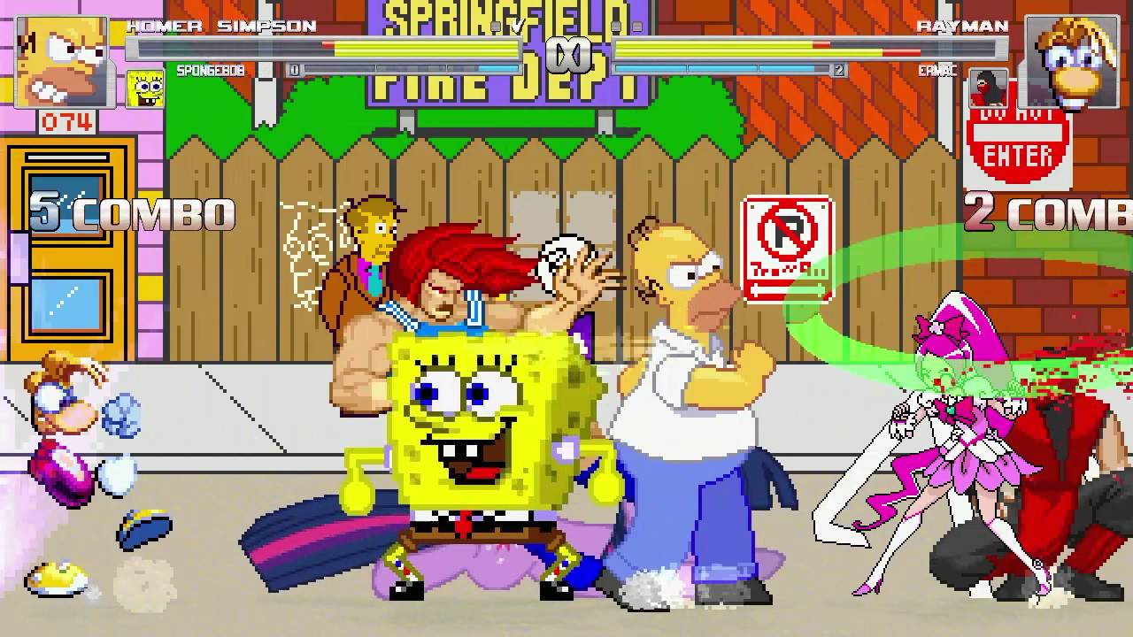 AN Mugen Request #588: Homer, Spongebob, T.Sparkle & Lion-O VS Rayman, Ermac, D.Dummy & Cureblossom
